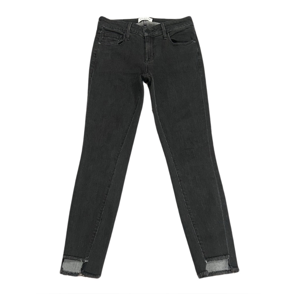 Parker Smith Raw Step Hem Skinny Crop Jeans | Grey Wash | Size 25